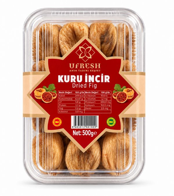 Kuru İncir - Şeffaf Kapaklı Kap (500 g)