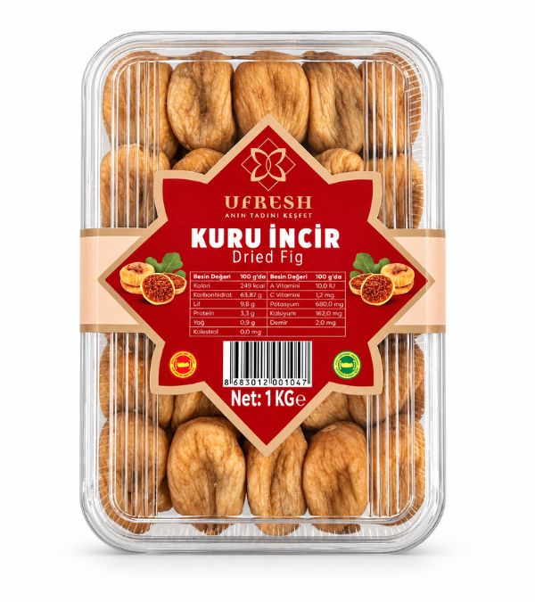 Kuru İncir - Şeffaf Kapaklı Kap (1 Kg)
